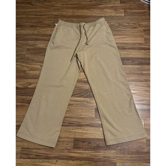 Lauren Ralph Lauren Large Sweatpants Women’s Beige Tan Drawstring Lounge - Picture 1 of 11